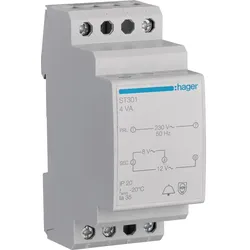Hager ST301 Klingeltrafo 230V / 8V und 12V 4VA 2PLE