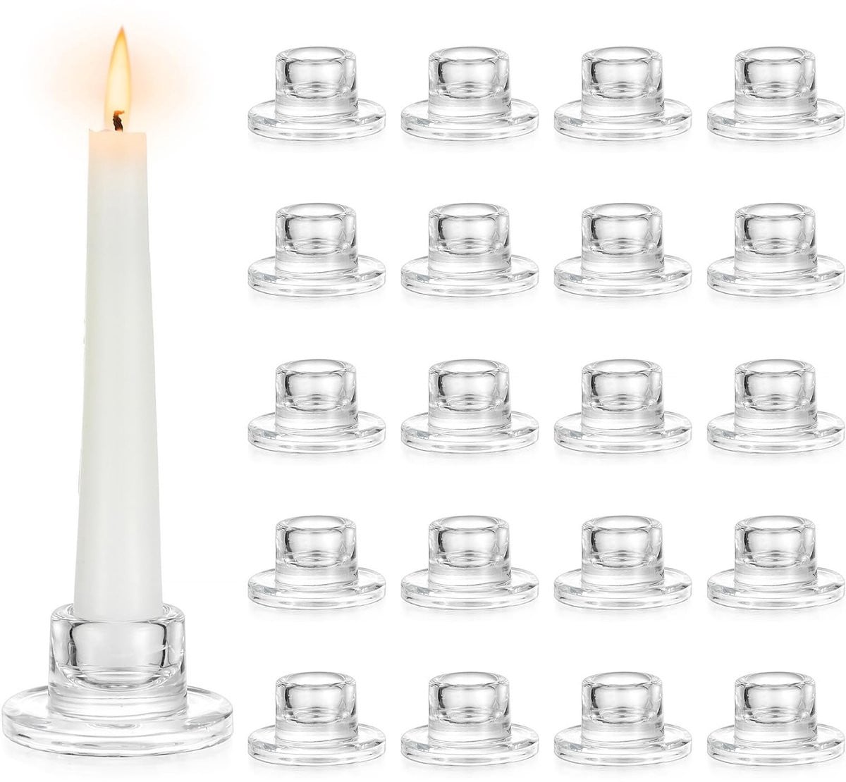 Set van 20 heldere glazen tealight kaarsenhouders