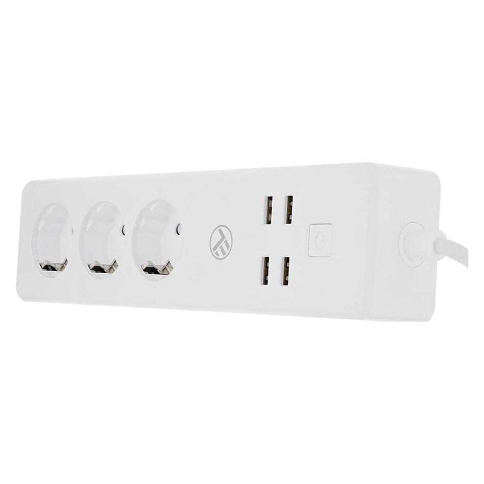Tellur WiFi Power Strip, 3 Outlets, 4*USB 4A, 2200W, 10A, 1.8m (3x, 1.80 m) (TLL331031)