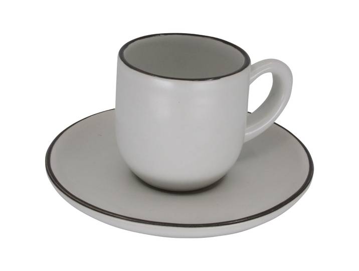 Espressotasse mit UT - Farbe: weiss - Material: Steingut - 960