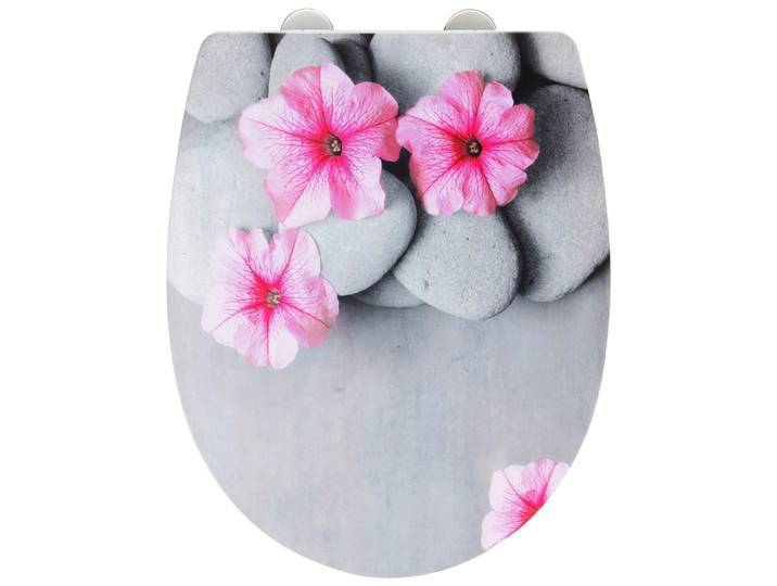 WC-Sitz WENKO Pretty , bunt, B:36,5cm L:45cm, Edelstahl, Thermoplast, WC-Sitze, WC-Sitz, mit Softclose, aus Thermoplast