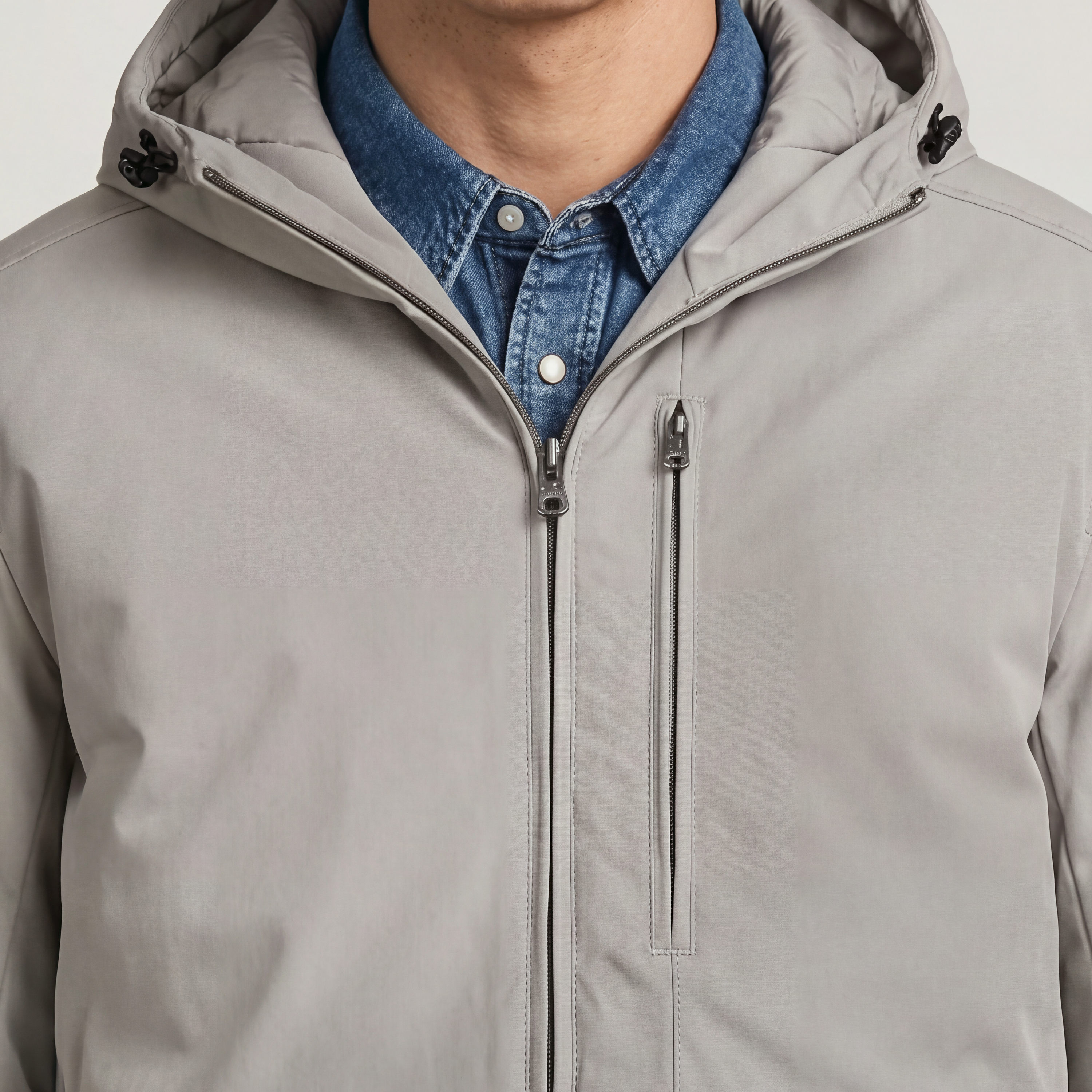 Outdoorjacke G-STAR "Clean foundation hdd jacket", Herren, Gr. XXL, elephant skin, Web, Obermaterial: 100% Polyester, regular fit normal, elastischer Bund, Jacken Outdoorjacke, mit Kapuze, gefüttert elephant skin XXL
