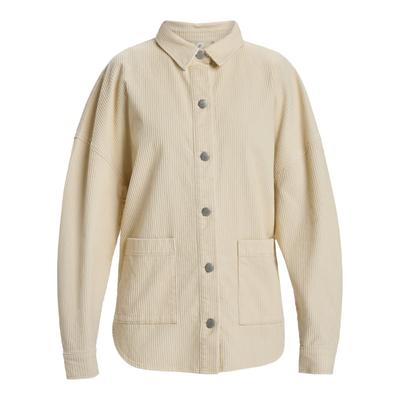 Langarmshirt ROXY "Kick Back", Damen, Gr. L, beige (parchment), Obermaterial: 100% Baumwolle., Shirts Langarmshirt