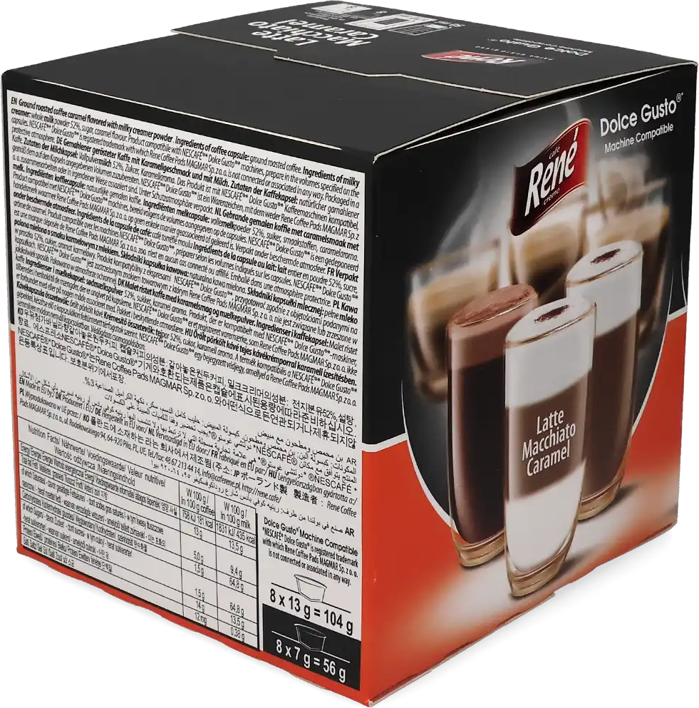 Café René   Latte Macchiato Caramel - 16 capsules voor Dolce Gusto