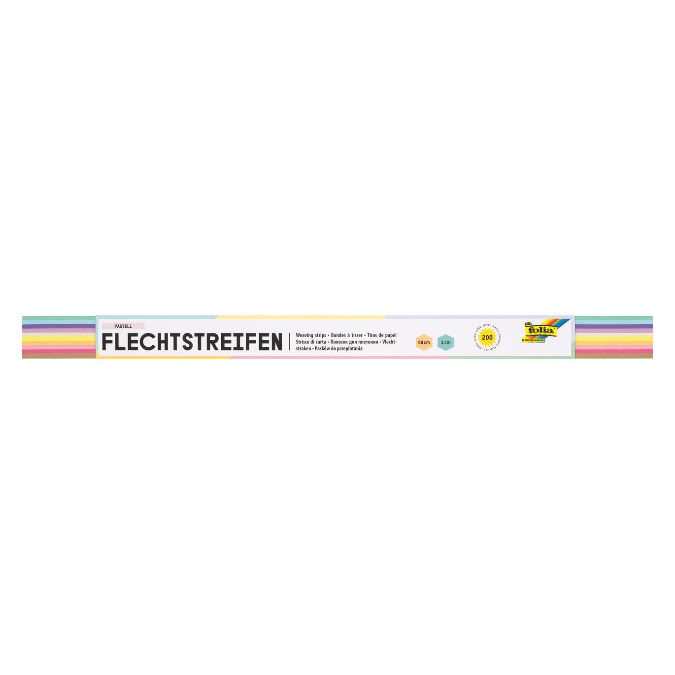 Folia Bastelset Flechtstreifen farbsortiert 200 St. (130 g/m², 200x) (70310)
