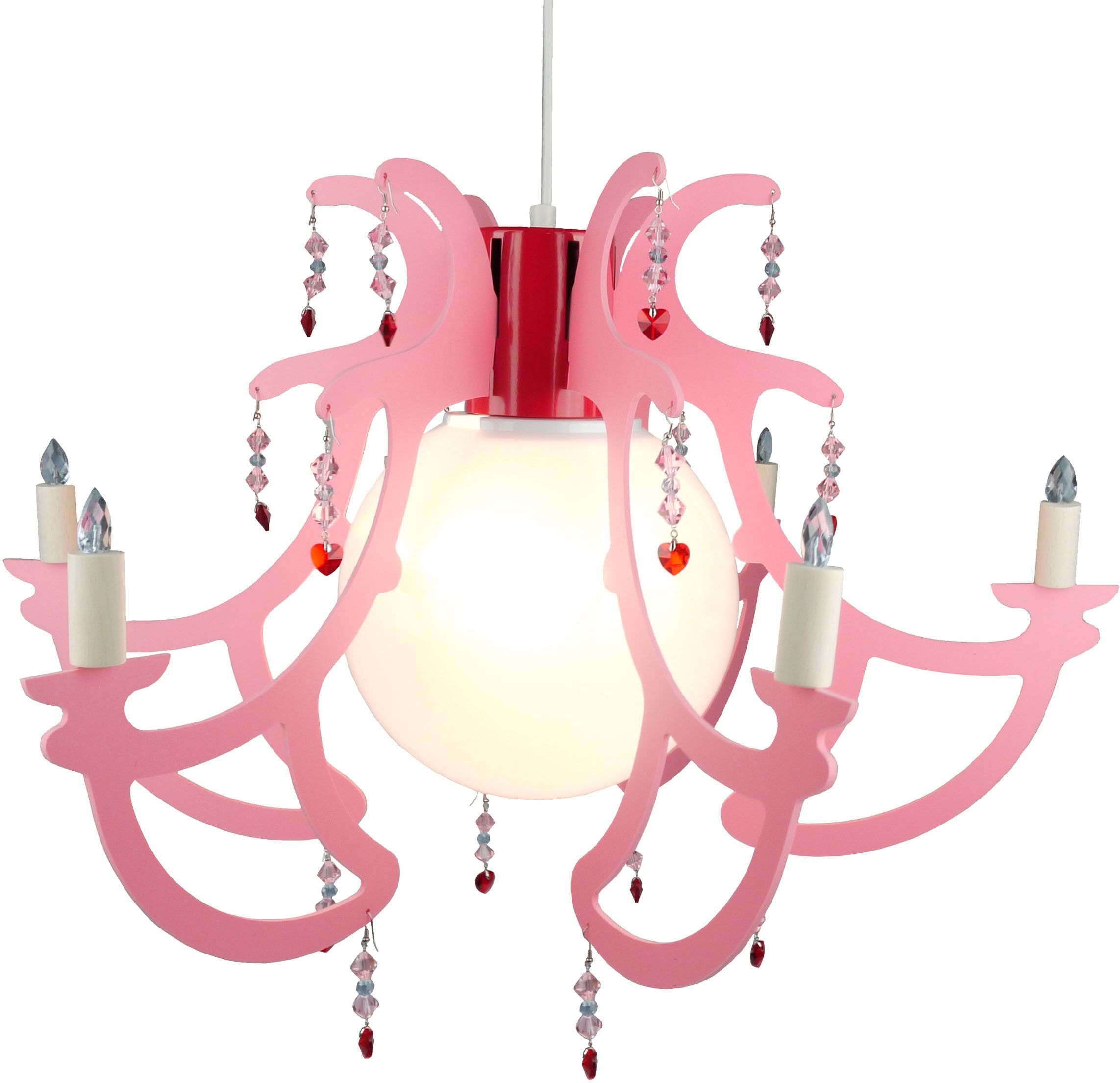 NIERMANN Hängeleuchte "Lüster Rosata", rosa, 1, H: 35cm, 1 Stk., Leuchten, Kinderzimmer, Kinderlampe, Hängeleuchte