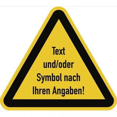 Dreifke® Schild, Warnzeichen - Text und/oder Symbol nach Ihren Angaben, Kunststoff, 300 mm SL