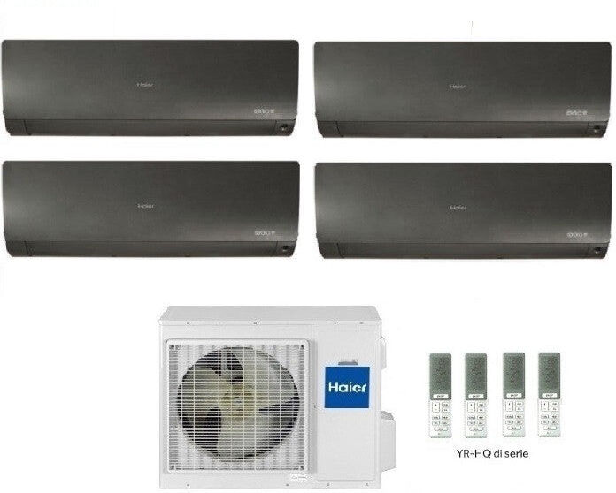 Haier Condizionatore Climatizzatore Quadri Split Flexis Plus Black R-32 9000+12000+12000+12000 Con 4U85S2SR5FA Wi-Fi Integrato