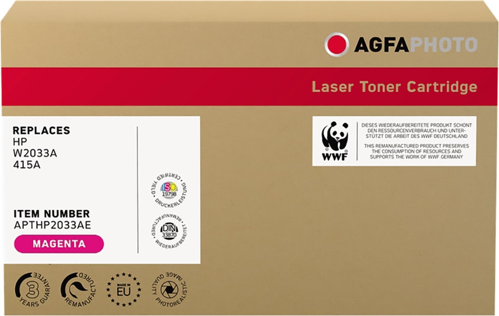 AgfaPhoto Magenta tonercartridge compatibel met HP 415A