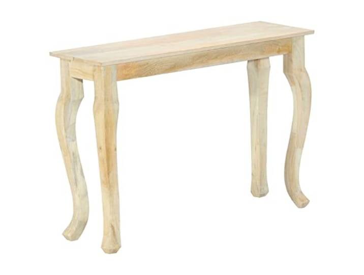 Fisinber Konsolentisch Massivholz Mango 110x35x77 cm Flurtisch Handgefertigter Anrichtetisch aus gebleichtem Mangoholz mit geschwungenen Linien für Flur, Wohnzimmer und Schlafzimmer.