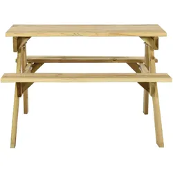vidaXL Picknicktisch mit Bänken 110x123x73 cm Kiefernholz Imprägniert