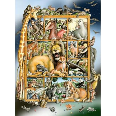 Kinderpuzzle 100 XXL Teile - Tiere im Regal