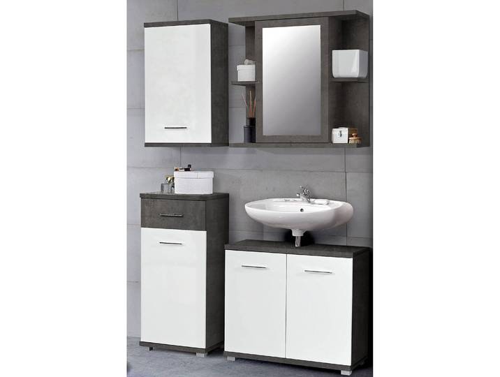 Salle de bain II 4 éléments 110 x 29cm Blanc/Gris