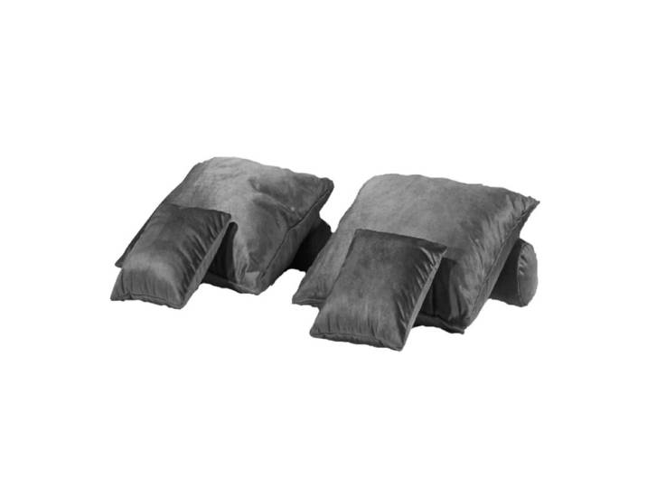 Trendstore Beth Kissenset 6-teilig - Microvelours anthrazit Vint