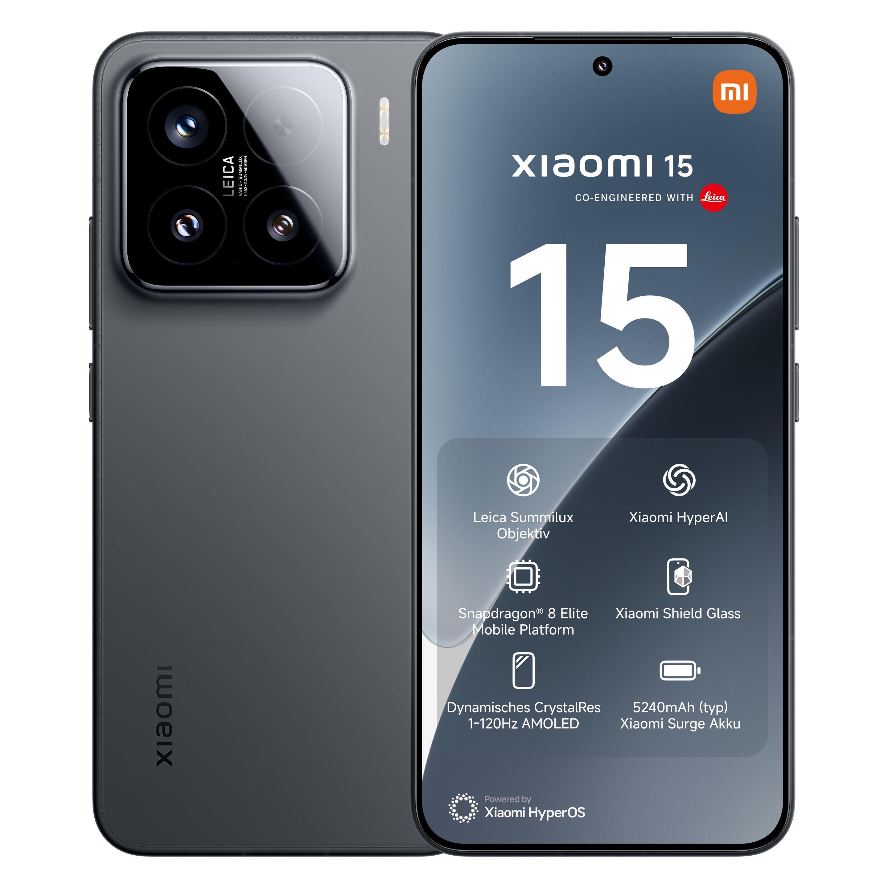 Xiaomi 15 (512 GB, Black, 6.36", Dual SIM, 5G) (MZB0ITOEU)