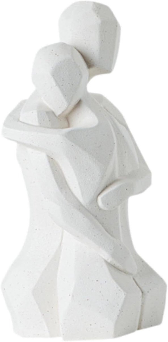 Abstract Beeld Koppel Figuur Wit - Hoogte: 24,6 cm