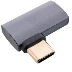 INLINE USB4 Adapter, USB-C Stecker/Buchse rechts/links gewinkelt, Alu, grau