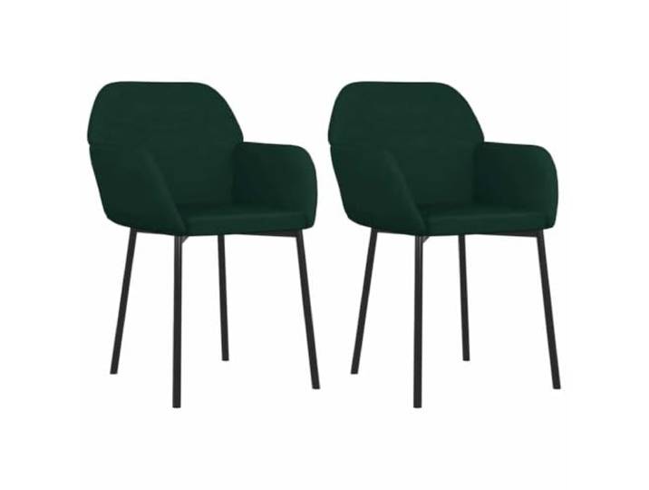 POUFGDR Esszimmerstühle, 2 Stück, Dunkelgrün, Samt Weicher Samt, Rahmen aus Metall und Sperrholz, ergonomische Rückenlehne mit Schaumstoffpolsterung, Armlehne
