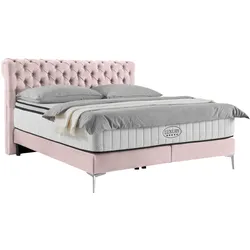 Boxspringbett Queen in Rosa ca. 180x200cm