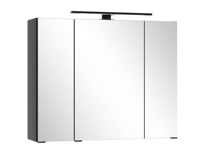 Held Spiegelschrank, Schwarz, Metall, F, 80x64x20 cm, Badezimmer, Badmöbelsets & -serien, Badmöbelserien
