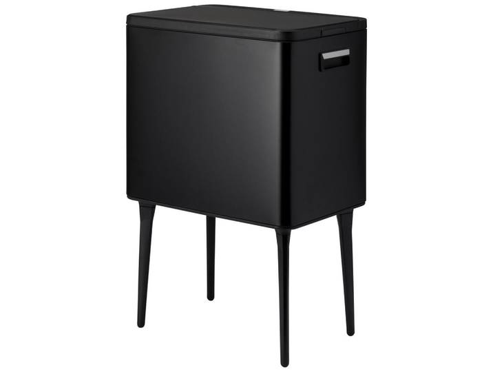 Storage solutions Mülleimer Metall 35 l 45,5/30,5/68,5 cm, Schwarz, 30.5x68.5x45.5 cm, Badaccessoires, Abfalleimer