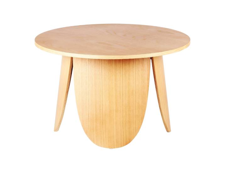 Runder Couchtisch Vivially, Durchmesser 80 cm, natürliche Eiche
