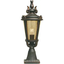 Wegleuchte Außenleuchte Sockelleuchte H 56 cm Bronze Gartenlampe Stahl