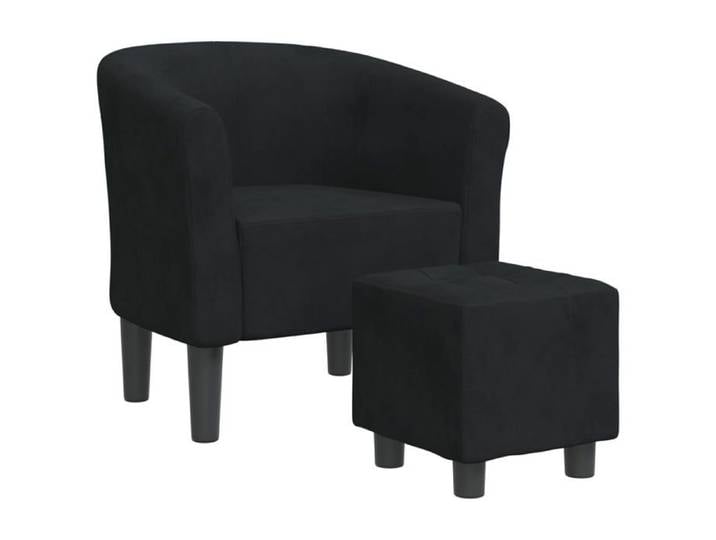 Fauteuil cabriolet - mango - avec repose-pied - noir velours M12356451