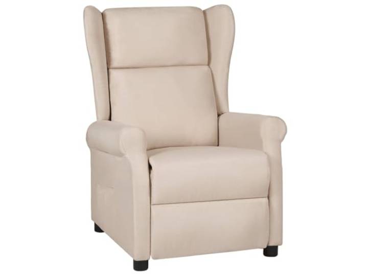WHOPBXGAD Stoff Verstellbar 3 Positionen Creme Relaxsessel Creme Stoff mit manueller 3-Positionen-Liegefunktion, gepolstertem Sitz und stabilem Holz-Metall-Rahmen, ideal