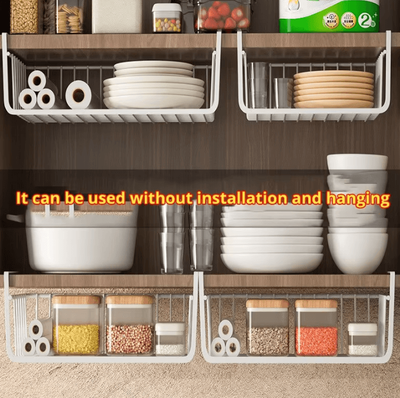 Inspire Curations Under Cabinet Hanging Storage Basket For Kitchen & Closet Organization 1pc Black