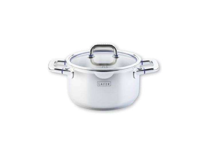 Johann Lafer – Kochtopf Induktion - Fleischtopf 20 cm 3 L Edelstahl mit Glasdeckel Akkutherm-Speichersystem & Öl-Dosiersystem Backofen & Spülmaschine geeignet