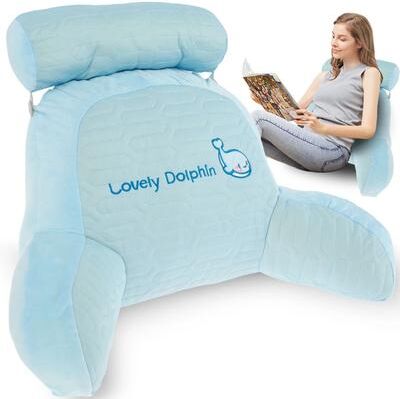 Uplift Treasures Triangular Backrest Reading Pillow Cushion blue