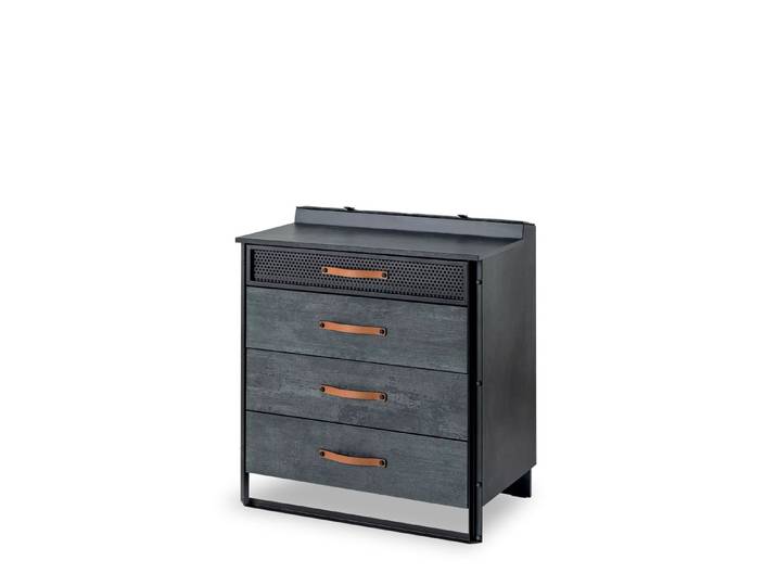 Möbel-Zeit Kommode DARK METAL mit 4 Schubkästen