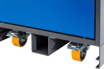 Asecos Rollensatz für Sockel, für Schränke ION-CORE-90 und ION-CHARGE-90, für 590 mm Breite, 2 Lenk- und 2 Bockrollen, Polyurethan