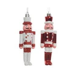 Christmas Decorations 1 Christbaumschmuck Nussknacker Kunststoff Soldat Weihnachtsbaumschmuck rot weiß