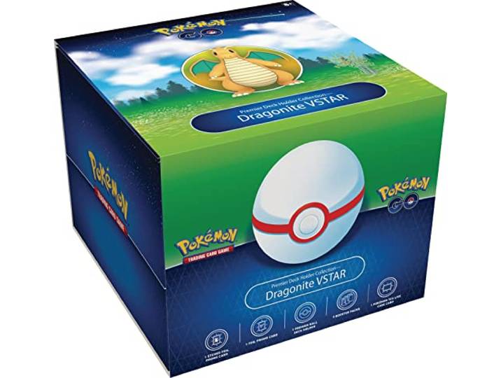 Pokémon TCG: Pokémon GO Premier-Deckhalter-Kollektion, Dragonite VSTAR (2 Folienkarten, 9 Boosterpacks und 1 Deckhalter)