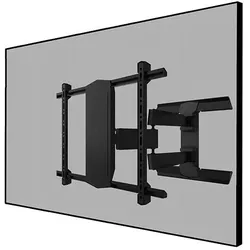 b-tech Dual Stud Double Arm Flat (Wand, 35 kg), TV Wandhalterung, Schwarz