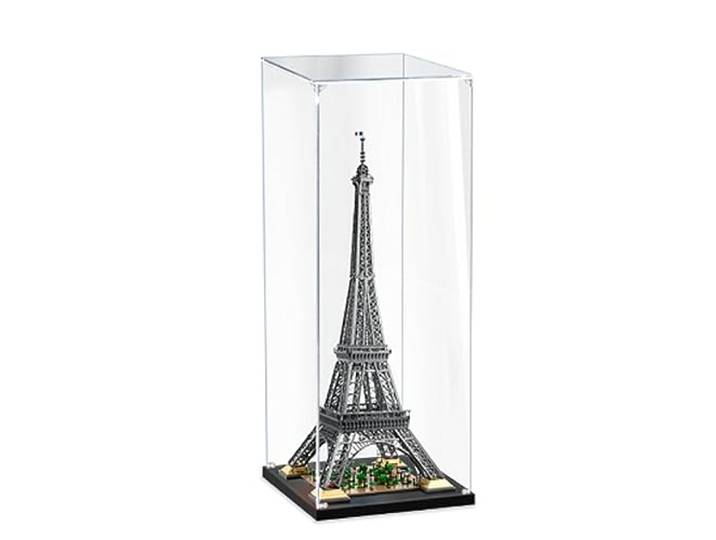 JIULIN Acryl-Vitrine Box kompatibel Lego 10307 Eiffelturm im Paris-Modell, Schutz, staubdicht, transparent, kompatibel mit Lego (nur Vitrine) (2 mm)