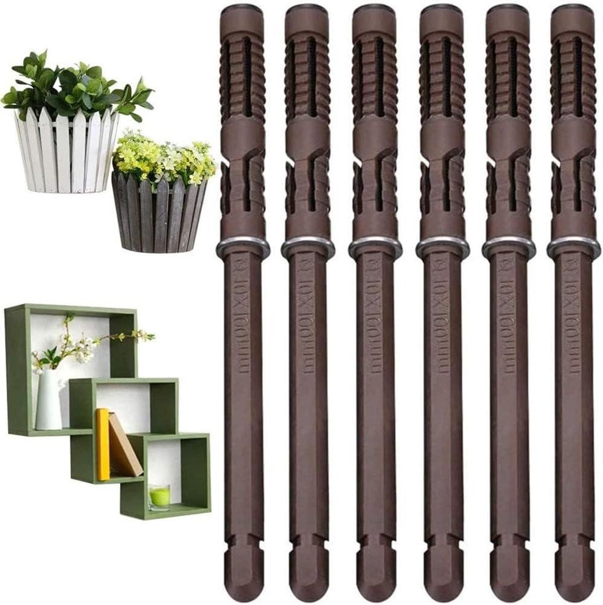 Verborgen Plankdragers - Onzichtbare Steunen - 6 Stuks - Bruin - 10x100mm