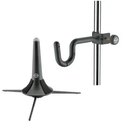 K&M 15210 Trompetenständer mit 15700 Halter (Trompete), Instrumentenständer + Halter, Schwarz
