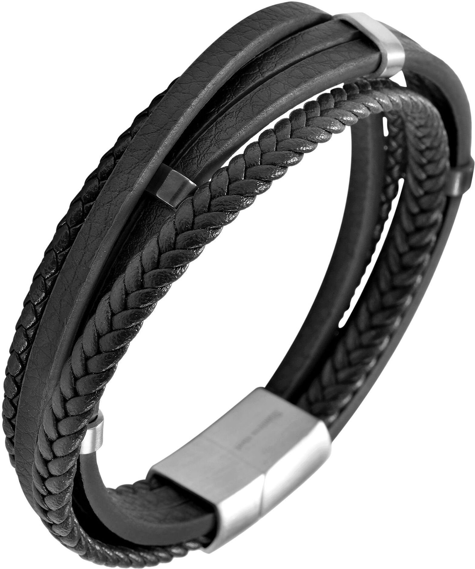 Lederarmband ADELIA´S "Unisex Armband ¿ Lederarmband aus Leder 23 cm" Gr. 23, schwarz, Armbänder, Kinder, Blacklist, Lederarmband