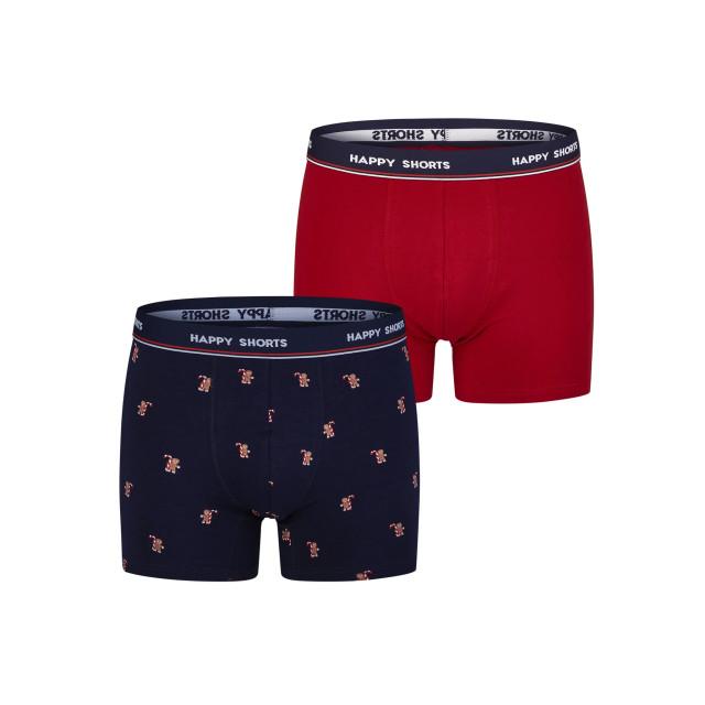 Happy Shorts Heren boxershorts kerst print 2-pack gingerbread