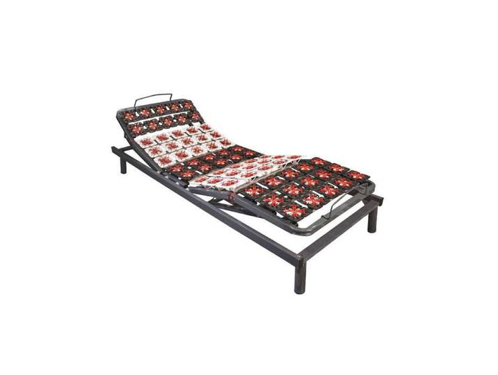 Pack Lit Électrique Matelas 90x190 - Noir - Sommier relaxation+Contour lit Simili cuir+Matelas