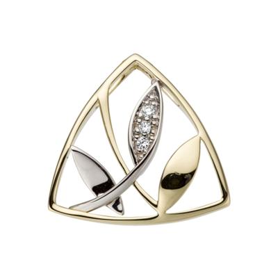 Kettenanhänger JOBO "Goldanhänger 16 mm", gold (gelbgold 585), Schmuckanhänger, Damen, SI = kleine Einschlüsse, Diamanten Gelbgold 585 Weißgold 585, Diamanten, Gelbgold 585, Weißgold 585, Kettenanhänger, 14 Karat 585 Gold bicolor mit 3 Diamanten