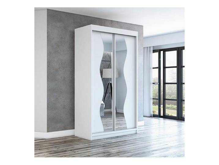 A&J MöbelLand GmbH Schiebetürenschrank RIMO mit Spiegel (TOP ANGEBOT! TOP PRODUKT! Wählen Sie das ideale Modell für Ihr Schlafzimmer) Breite: 120 cm, 160 cm, 180 Höhe: 215 cm, Tiefe: 59,5 cm