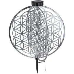 Solarlampe orientalische Dekoleuchte Gartenlampe Lebensblume Solar Solarleuchte Metall für Außen, Metall, Erdspieß, 1x LED warmweiß, LxBxH 40x40x51 cm