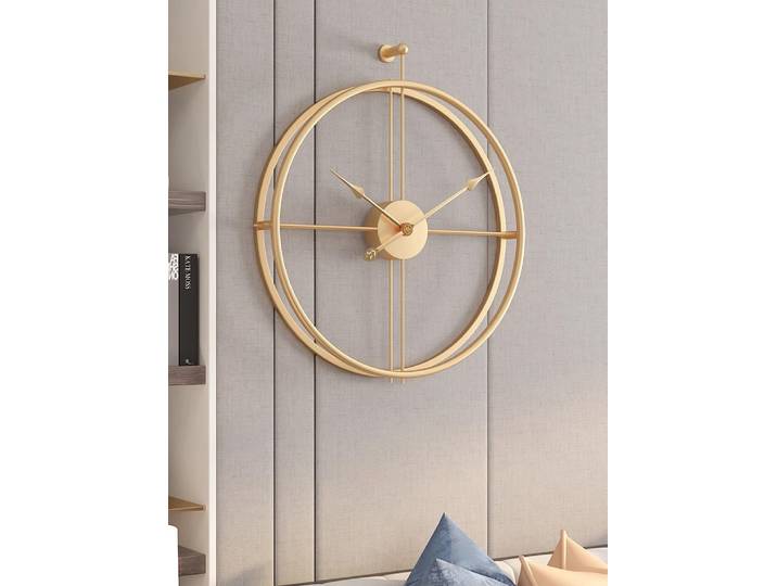 Grande horloge murale silencieuse 3D en métal pour la décoration intérieure, horloges modernes de luxe nordiques, salon, 80cm
