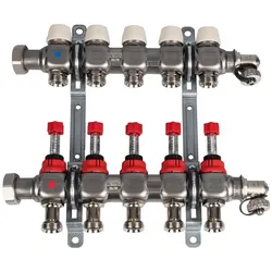 Kermi X-net Verteiler 1" Komfort-3 für 3 Kreise, Baulänge 220 mm, Zubehör Heizen