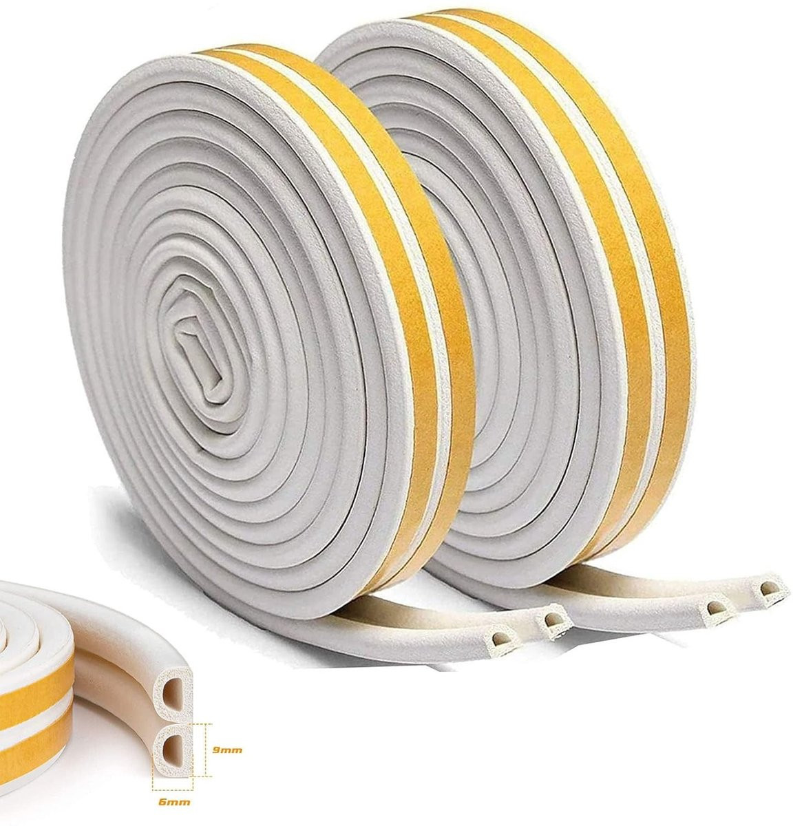 Zelfklevende D-Type Foam Sealing Strip van 16 Meter voor Geluidsisolatie en Tochtpreventie bij Deuren en Ramen