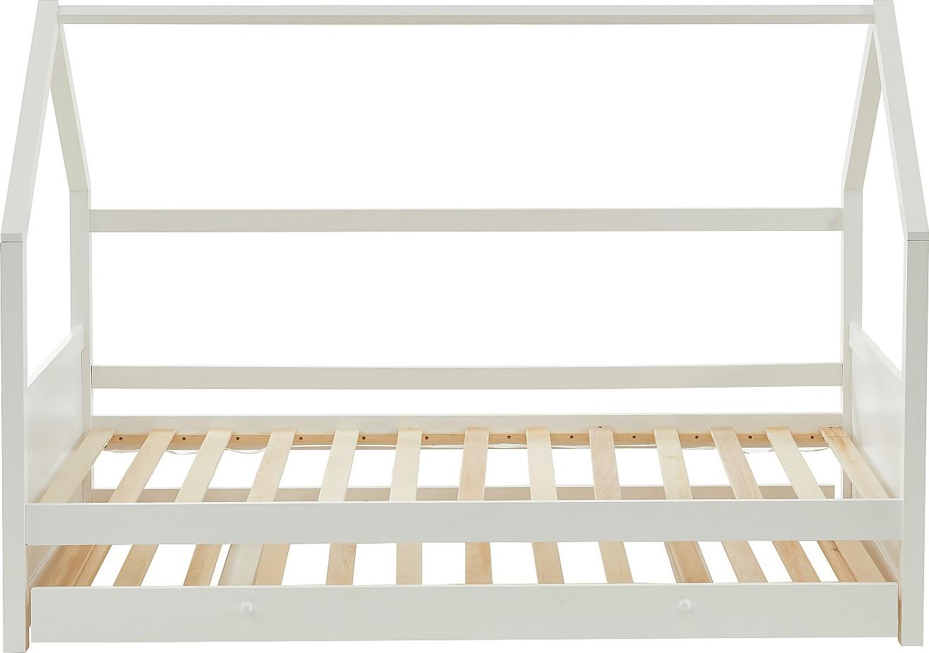 Ausziehbett Hausbett - Kiefernholz - 2 x 90 x 190 cm - Weiß - HURRA